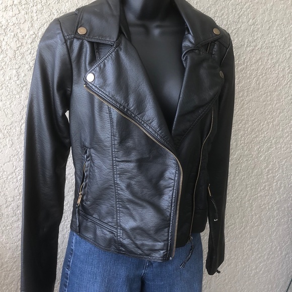 “Say What” Black Leather Jacket, Size S - Picture 3 of 8